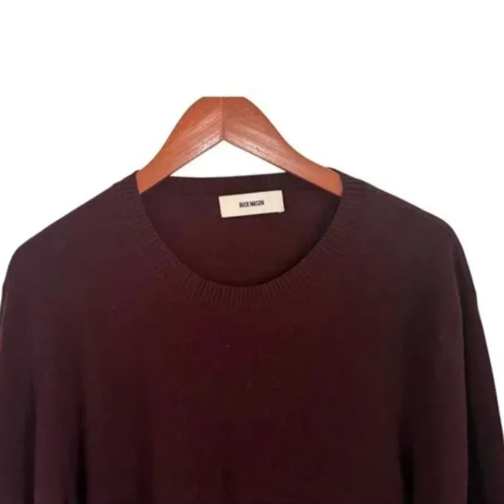 Buck Mason Mens Burgundy 100% Wool Sweater Crewneck Long Sleeve XL - Picture 5 of 5